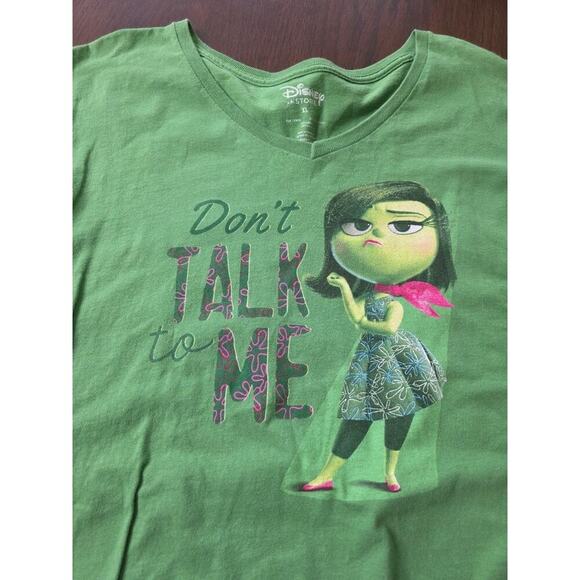 Disney Parks Women's Disney Life Green Graphic V-Neck T-Shirt Womens Size Large - Picture 9 of 16